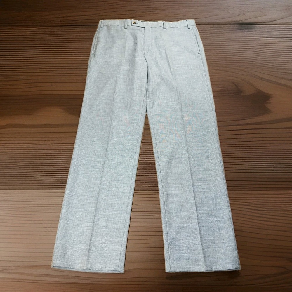 Mens Ralph Lauren Light Blue Dress Pants‎ Size 36W 32L Straight Leg Flat Front